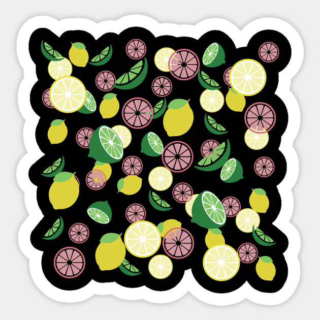 Lemon pattern Sticker by dddesign